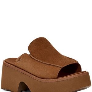 UGG Tan Suede Wedge Mules
